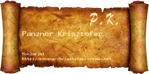 Panzner Krisztofer névjegykártya